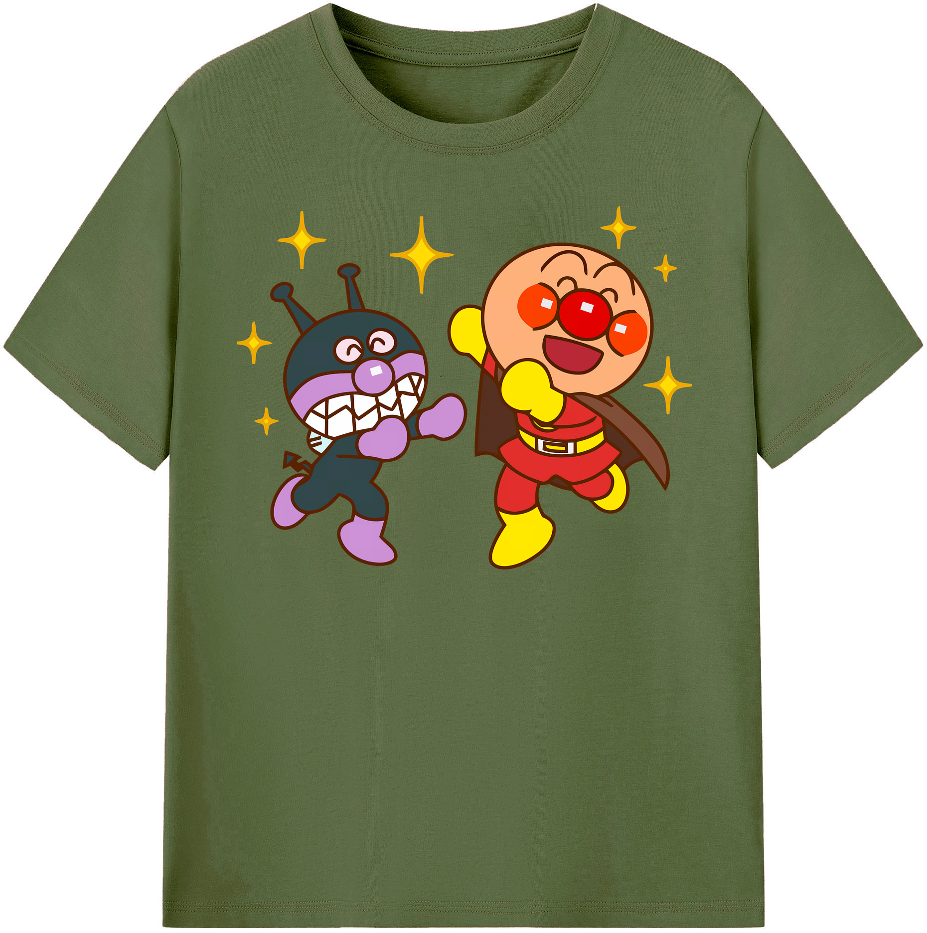 （画像用） アンパンマン Anpanman 綿100％半袖Tシャツ（フロントプリント）